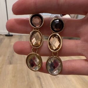 Brown Tonal Diamond Drop Earrings